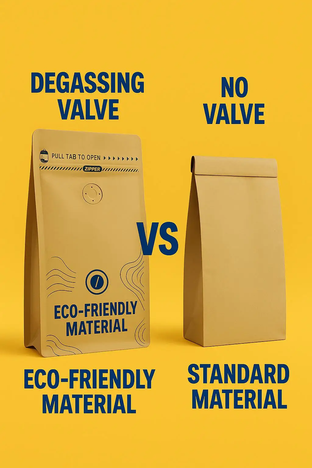 Custom Gravure Printed Recyclable Kraft Paper Stand up Pouch with Degassing Valve and Zipper for Coffee Bean Packaging - detail 8