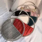 Evening Bag Fashion Ladies New Round Handle Rhinestone Diamond Circular Evening Bag