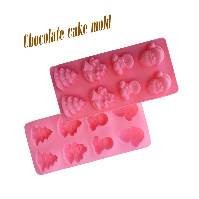 wholesale 8 cavity flower shaped bottom right heart style ice cream mold silicone mooncake mold baking tools