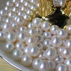Pearl Pearls White Plump 8.5-9mm DIY Baroque Round Strong Light Sea Water Pearl Loose Pearls