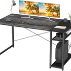 Study Wood Office Desk With Storage Shelf Vintage Study Writing Table For Home Office Work Gaming Table