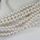 Pearl Necklace Feirun 11-12mm A Round White Genuine Natural Freshwater Pearl Jewelry For Necklace