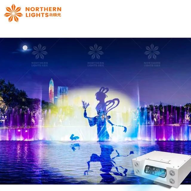 Northern Lights National Park Dancing Pond Water Fountain Water Screen Projection with Laser Projector
