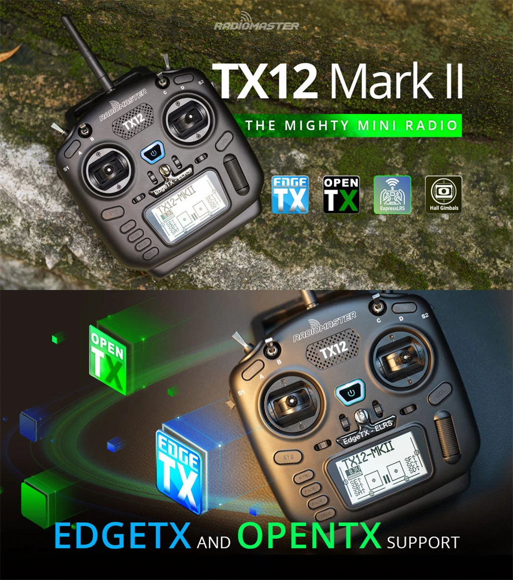 RadioMaster TX12 MKII 16CH ELRS EdgeTX Hall Gimbals Radio