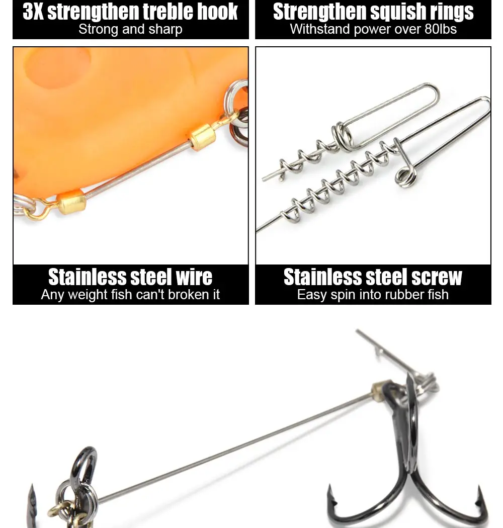 Spinpoler Stinger Rig Fishing Hook With Lead Sinker Weight 5g 7g 10g