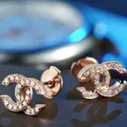 Jewelry High Quality 925 Silver Wholesale Jewelry Letter Double CC Earrings For Mother Gifts