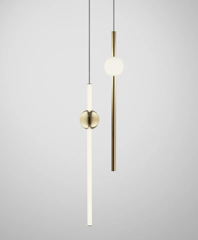 Zhongshan Modern Home Decor Glass Tube Vertical Level Hanging LED Chandelier Pendant Light for Hotel Showroom