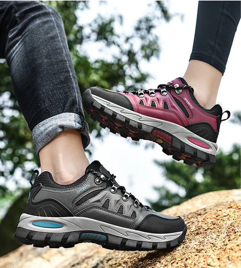 2024 Spring New Mesh Surface Outdoor Hiking Sports Sneakers Non-Slip Hiking Shoes For Travel Cross-Country Men Women