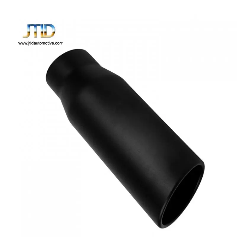 jtld jts-114批发黑色排气尖端通用尾喉入口id 3英寸外径4英寸长度12英寸201不锈钢