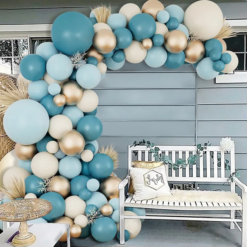 New vintage blue Balloon arch garland set Baby shower Baby birthday party decoration