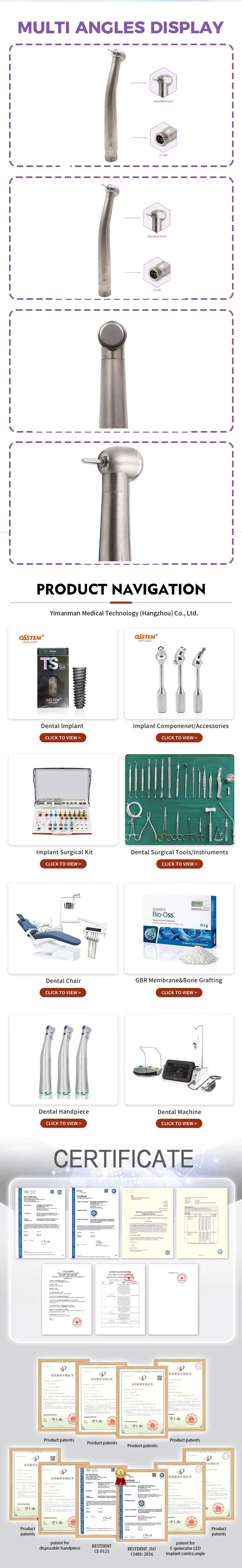 Manufacturing China Fast High Speed Handpieces Spray Dentistry Equipment Air Turbine 2/4 Holes Machinery Powered Dental supplier