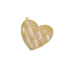 Gold Plated Charms Metal Brass Beads Heart Pendant