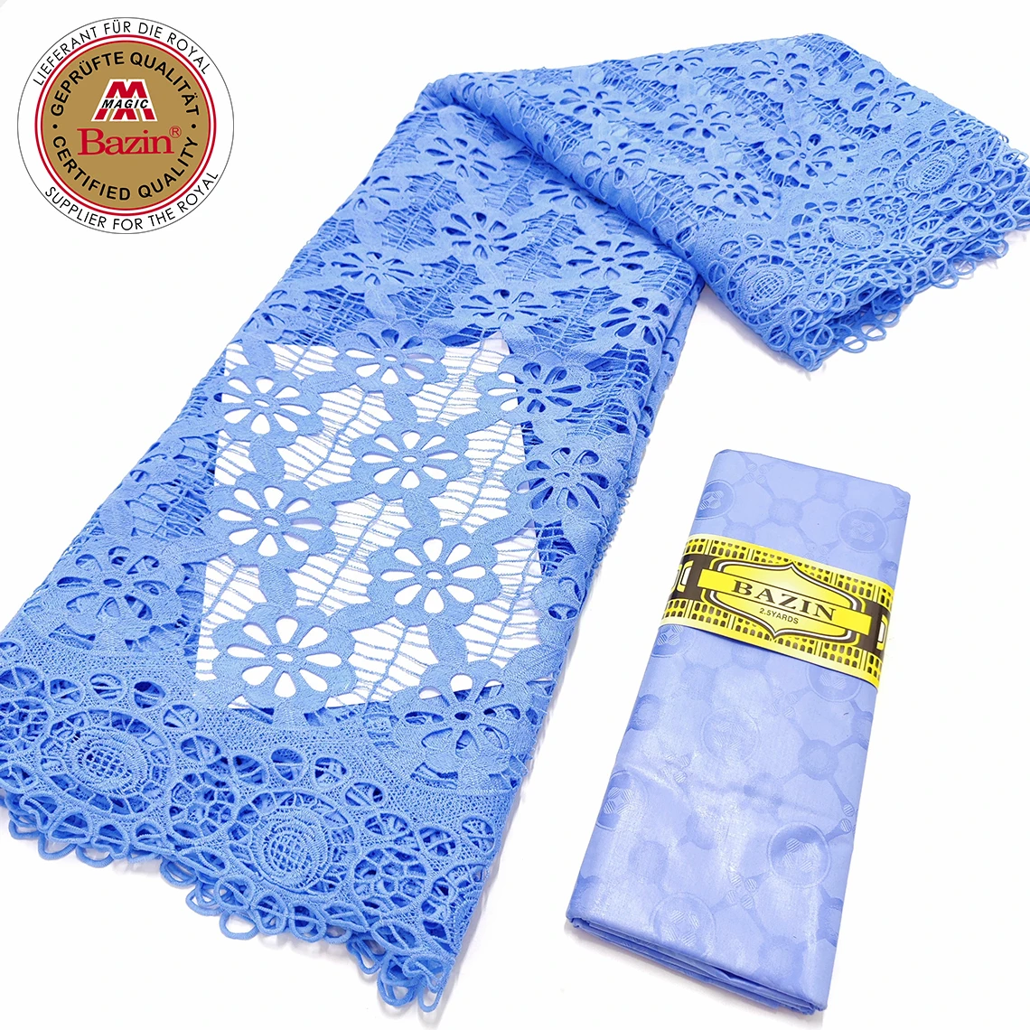 African Dry Lace Fabric With Bazin Rich Original Jacquard Material For