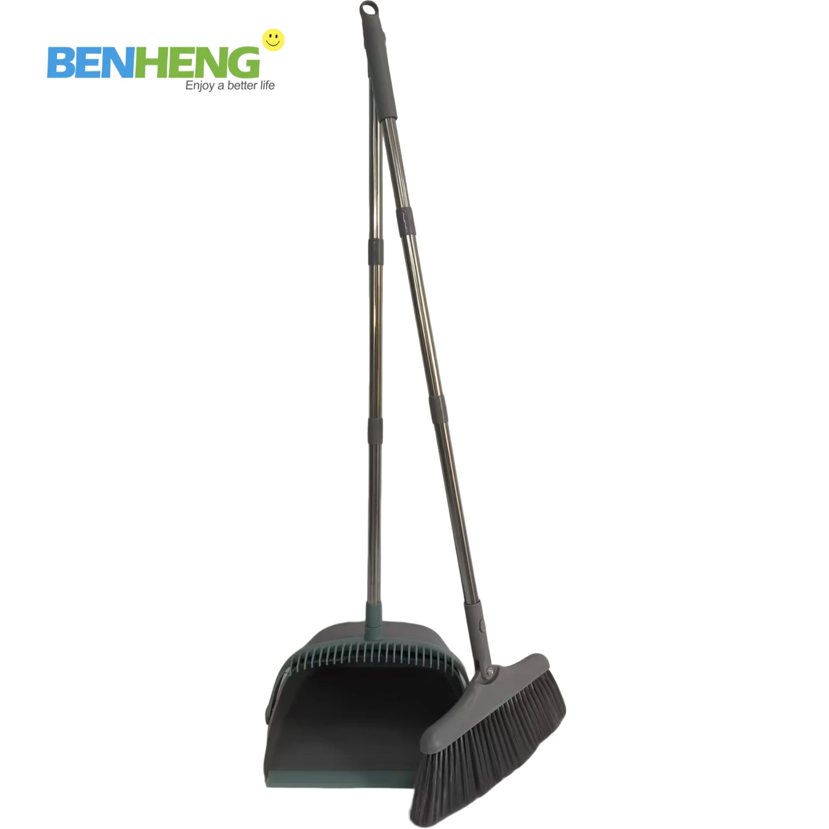 Factory Price 2025 Hot Sale Folding Broom and Dustpan Set Three-section Pole Broom Dustpan with PET Bristle, Household Items