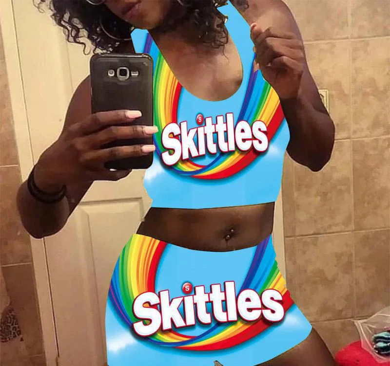 snickers candy booty shorts