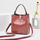 Crocodile Handbag Handbags Crocodile Pattern PU Bucket Bag Handbag Shoulder Bag Women's Shoulder Handbags