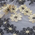 Wedding Best Selling Royal Blue Sequins Handmade Beaded Embroidery Lace Swiss Tulle Embroidery Wedding Dress Fabric