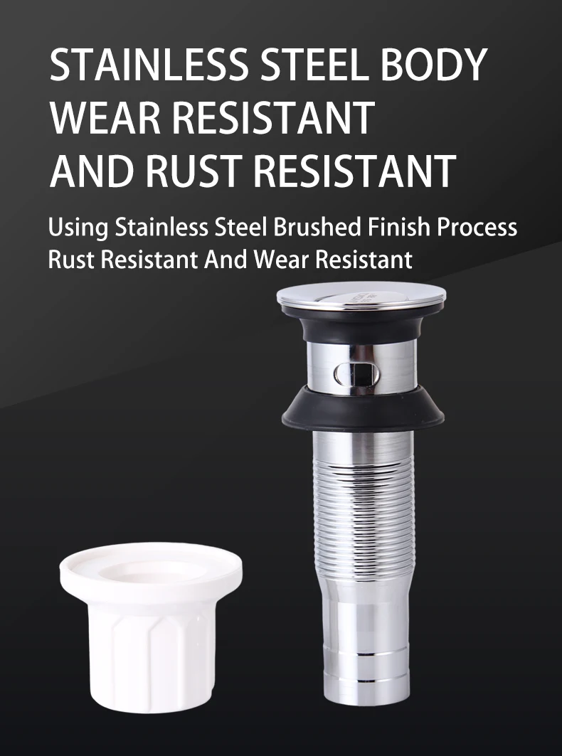 Modern Stainless Steel Pop-Up Drain Accessory for Hotels Serving Floor Basin Drain Strainer Pop-Up Stopper for Bathroom factory