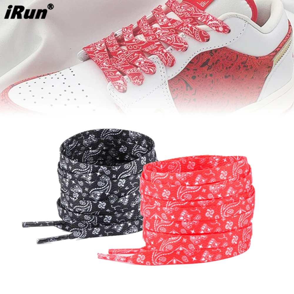 iRun Custom Printing Shoelaces Bandanna Paisley Shoe Laces High and Low Top Canvas Fun Replacement Shoestrings
