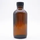 Amber Round Glass Bottles Classic Boston Round Amber Glass Body Lotion Bottle With Cap 120ml