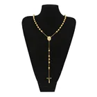 Gold Quality Jewellery Yellow Gold Rosary Stainless Steel Cross Accessories Jewellery