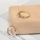 18k Gold Rings Moring Hot Sale Fashion Environmentally-friendly Copper 18K Gold Wedding Rings For Woman Gift