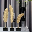 Home Copper Copper Nodic Golden Marble American Living Room Home Accessories Copper Feather Decorations