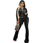 Clothing Solid Colorful Long-sleeve Navel Sports Suit Women Sexy Leisure Ladies Leisure Clothing