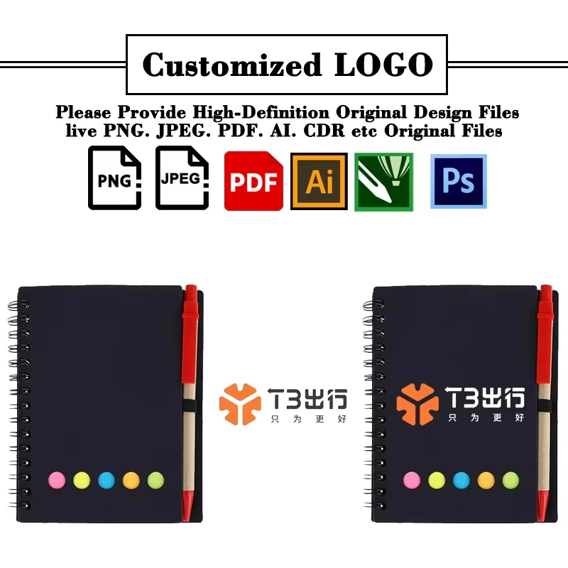 Memo Sticky Notes Flag Kraft Paper Notebook Mini Small Notebook Custom Notepads With Pen and Sticky Notes