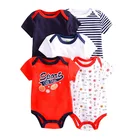 100% Cotton Baby 5 Pack 100% Cotton Short Sleeves Summer Baby Bodysuit Infant Clothing For Boys And Girls