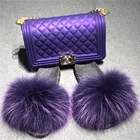 Women Hand Bags And 2021 Women Colorful Hand Bags Cross Body Wholesale Luxury Fashion Sets Jelly Purse And Fur Slides Set