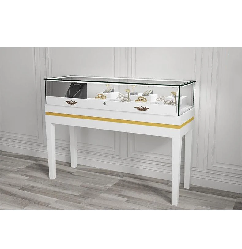 Popular Jewellery Glass Display Cabinet Stainless Steel Watches Jewelry Showcase