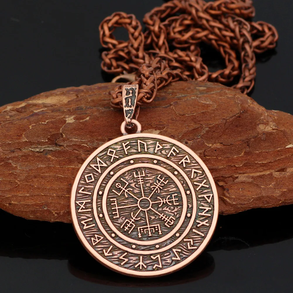 Mens Viking Necklace Copper Red Bronze 
