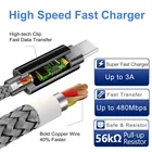 Charger 3a Charging Cable Cutomization 3A Fast Charger Nylon Cord Braided USB2.0 To Type C Data Charging Cable