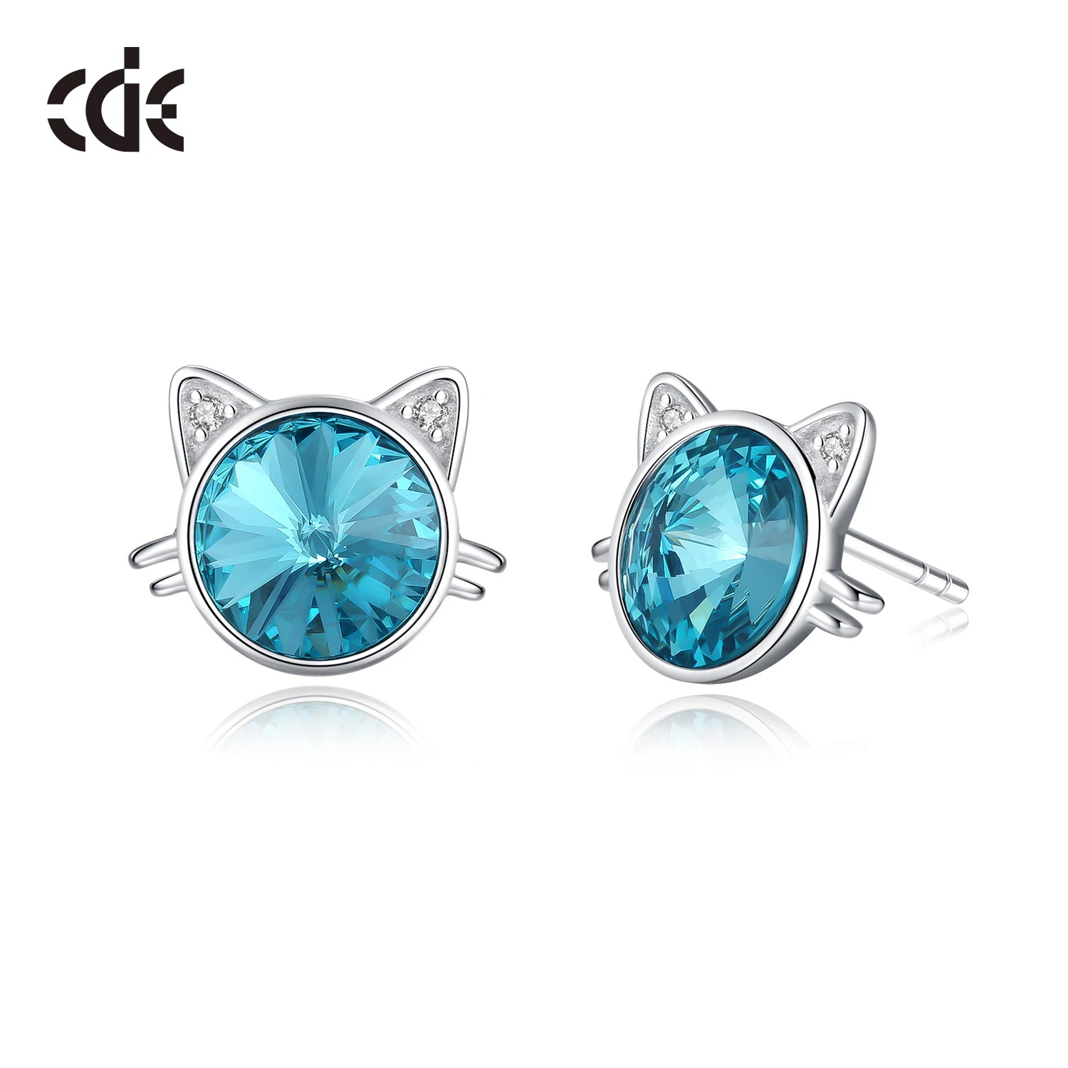 CDE YE1876 Luxury Jewelry Women 925 Sterling Silver Colour Crystal Rhoduim Plated Earrings Cute Animal Stud Earrings