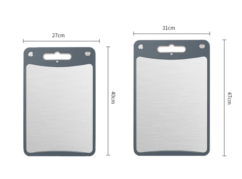 CL440 Easy Clean Double-sided Stainless Steel Cutting Board Moisture-proof Wheat Straw Vegetable Meat Chopping Board