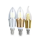 Light Candle Bulb Led E12 E14 E26 E27 Corn Light Gold Silver Dimming Candle Bulb Transparent LED Bulb