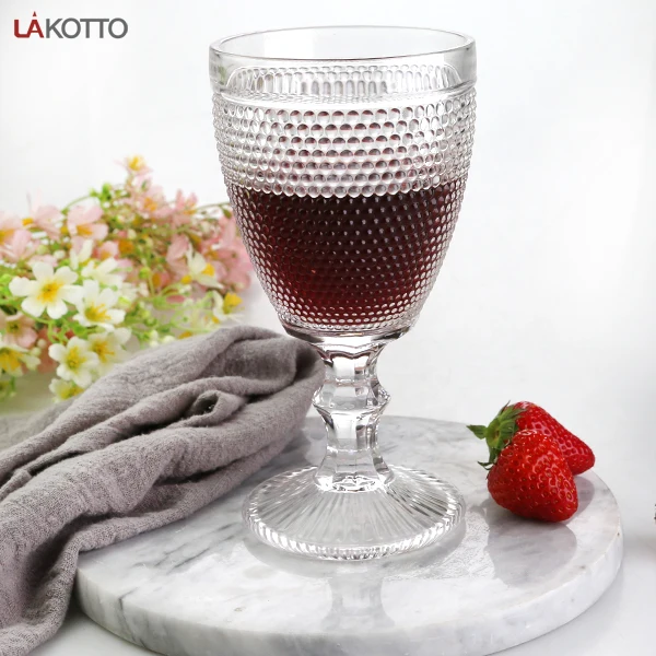 Vintage wine glass Engraved Handmade Drinkware Type And Wine Glass Different Embossed Pattern Glass Goblet