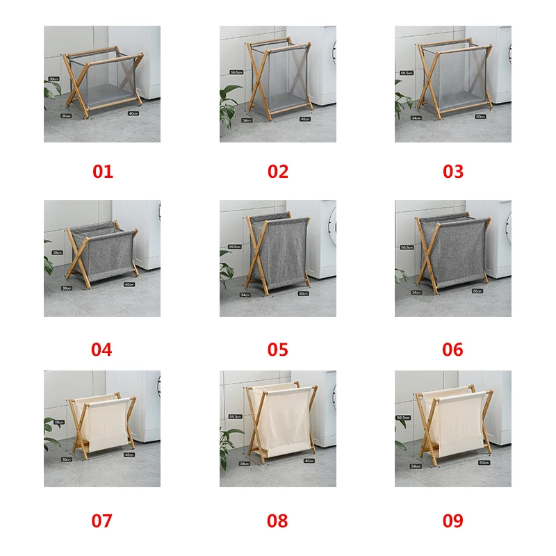 DLL51 Foldable Dirty Clothes Storage Organizer Collapsible Bamboo Wooden Bathroom Laundry Basket