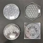 Wholesale Fortune Telling Rune Divination Stone Roller Coaster Piece Meditation Chakra Rune Glass Plate