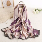 Scarf Scarf For Women 2021 New Trending Long Polyester Custom Print Silk Satin Scarf Shawls For Women