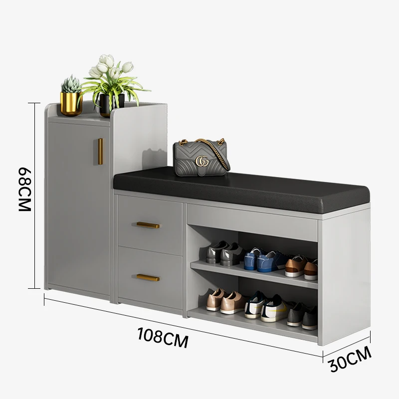 Wholesale Multipurpose Gray modern Cupboards Organizer shoe Rack Storage bench combination Set for Entryway Hallway Bedroom