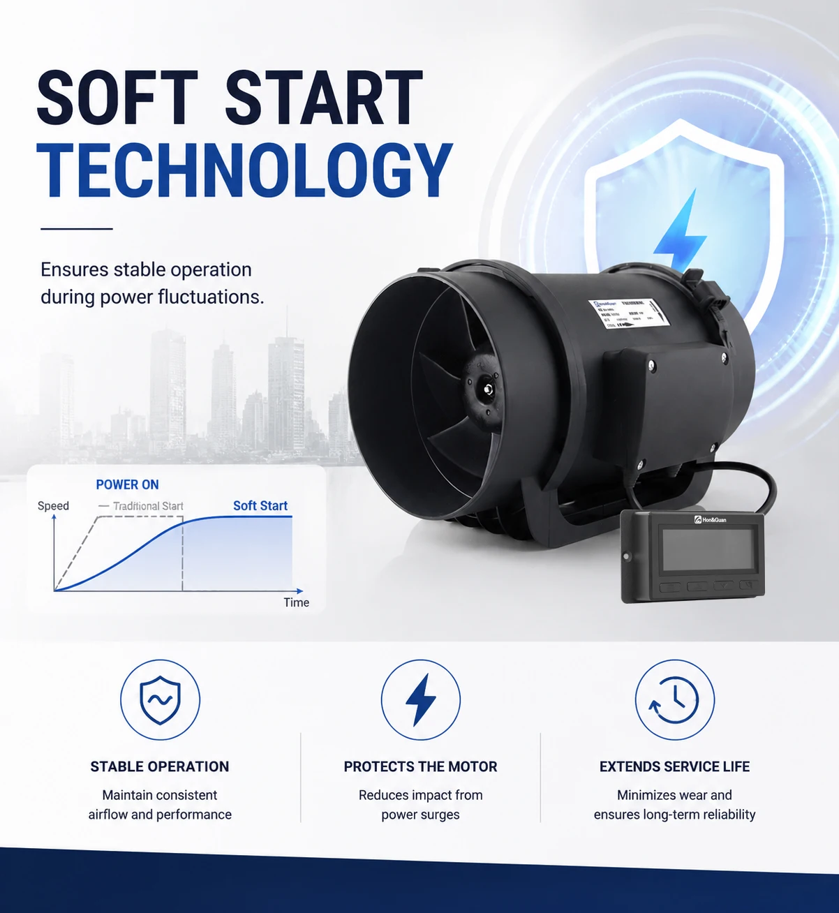 Inline Fan, 200mm, 220 V, Corded Electric - detail 12