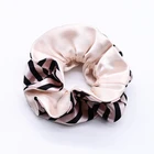 Striped Hair Guangdong Luxury Silk Striped Hair Ties Elastic Scrunchie Holder Fluffy Tulle Light Pink Hair Scrunchy