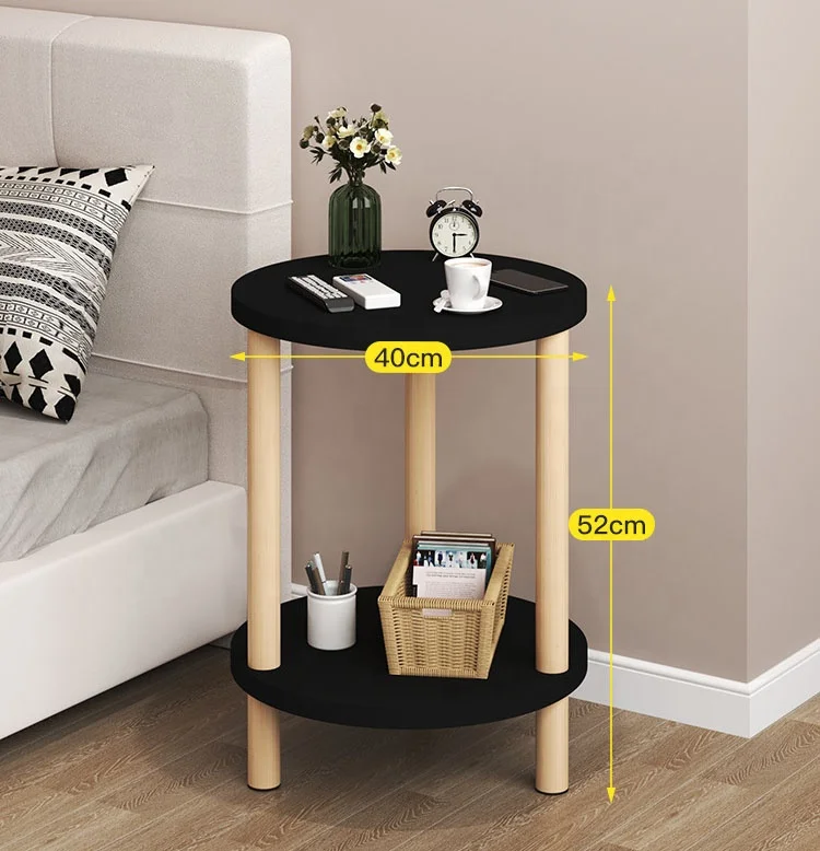 Bedroom double layer Circle small Cabinet Simple mini  side tea table Household storage bedside cabinet