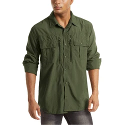 Mens Clothing Fishing Shirt Quick Dry Cargo Shirts For Men,Hiking Hunting Shirts Survival,Nylon Combat Shirt Tactical