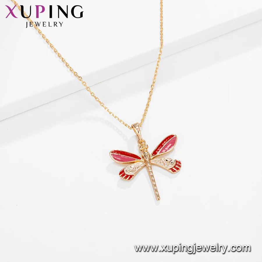 46957 xuping jewelry lovely necklaces fashion gold plated butterfly shaped necklaces
