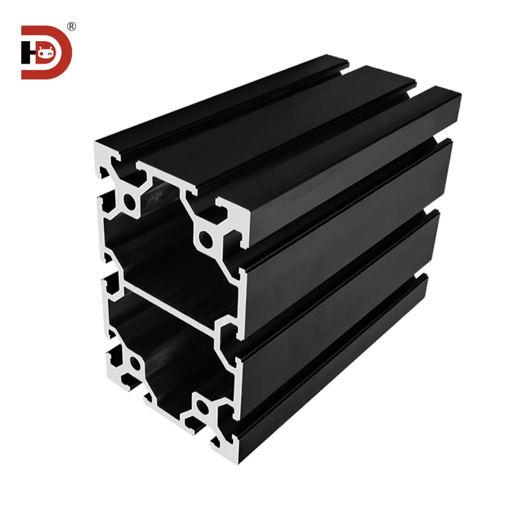 80120 Black Extruded Aluminum Profile 80 * 120 square Tube Frame Heavy-duty Industrial Aluminum Alloy Profile details