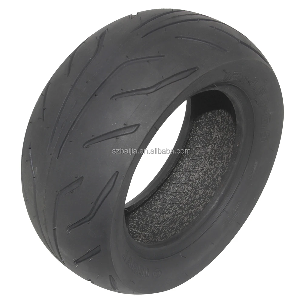 12x4.50-6.5 Wear-Resistant Tubeless Scooter Wheels Vacuum Airless Tire Accessories for Electric & Kids' Scooters Made of Rubber