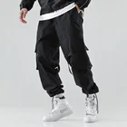 OEM Wholesale Black Sport Cropped Relaxed Fit Technical Fabric Cargo Trousers For Men